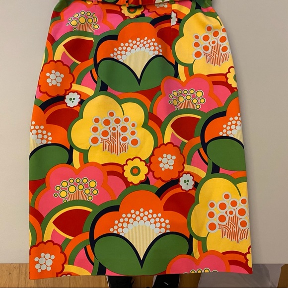 Mod small 2 4 wiggle sheath dress floral 60s belt - Picture 2 of 14